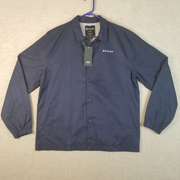 Oakley Other - NWT OAKLEY Mens Large Blue Snap Button "Custom Fit"  Icon Coach Jacket See Desc